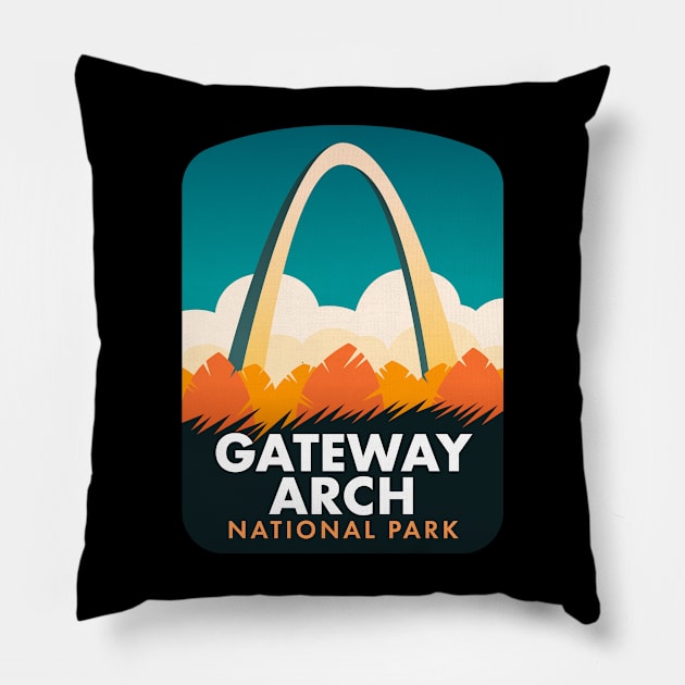 Gateway Arch National Park Pillow by HalpinDesign