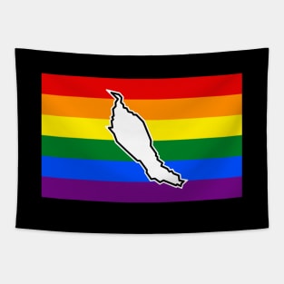 Denman Island BC - Rainbow Pride Flag - LGBTQ+ Love - Denman Island Tapestry