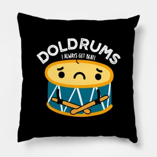 Doldrums Cute Sad Drummer Drum Pun Pillow