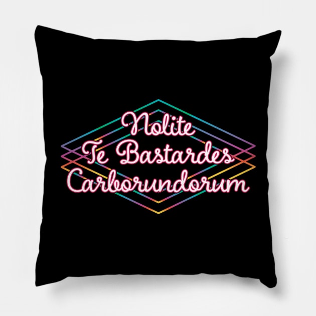 Nolite Te Bastardes Carborundorum Handmaid's Tale Retro Fan Art Pillow by graphicbombdesigns