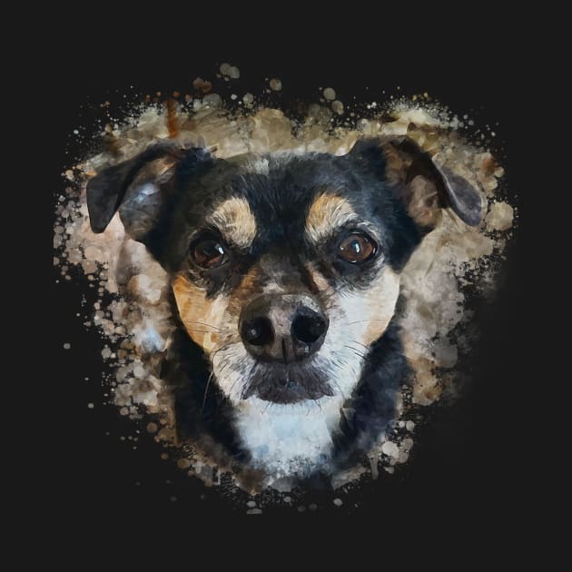 Rat Terrier dog face by Ginstore