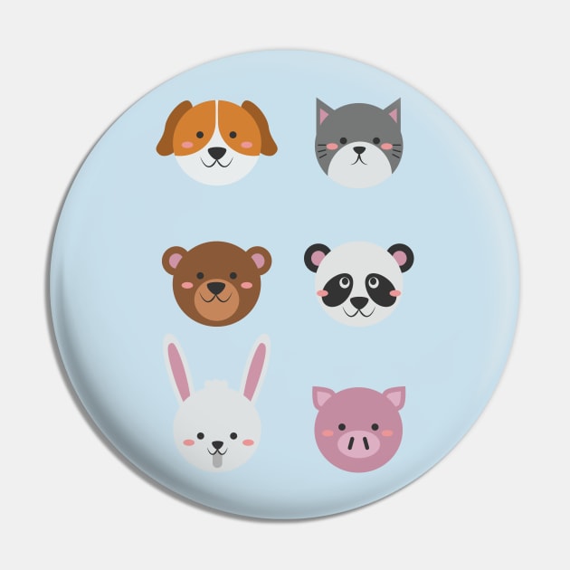 Cute Colorful Animals Pin by Freid