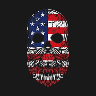 Flag Bearded Skull T-Shirt