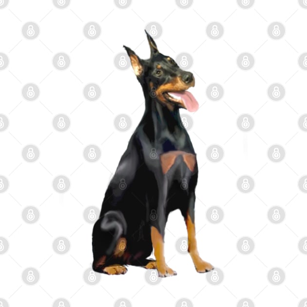 A Black and Tan Doberman Pinscher - Just the dog. by Dogs Galore and More