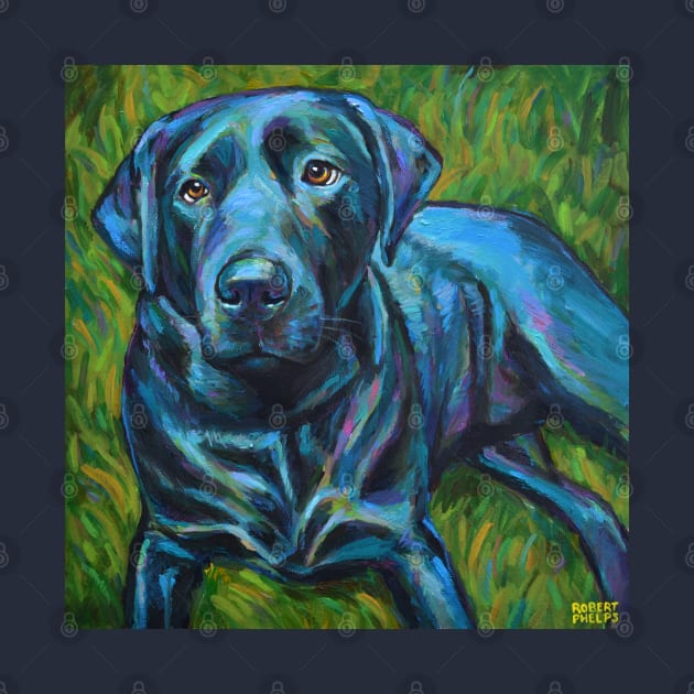 Phil E Cheesesteak the BLACK LABRADOR by RobertPhelpsArt