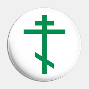 Orthodox cross (green) Pin