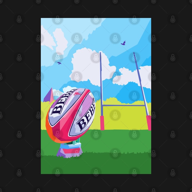 Rugby Ball Pop Art by Zet Art