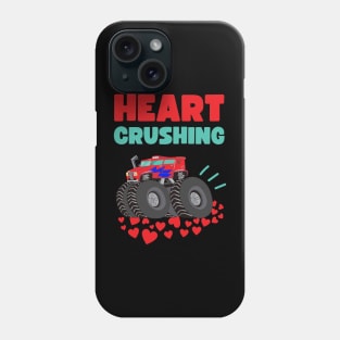 Kids and Toddlers Monster Truck Heart Crushing Valentines Day Phone Case