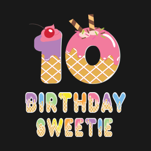 10th Birthday Sweetie Waffle Lover Girl 10 Years Old B-day graphic T-Shirt