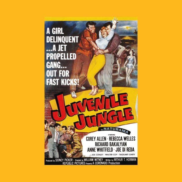 Vintage Drive-In Movie Poster - Juvenile Jungle by Starbase79