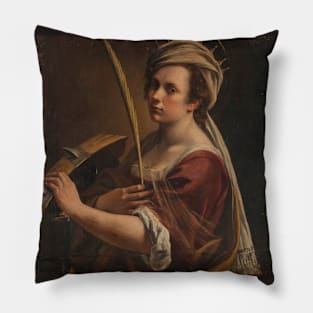 Self-Portrait as Saint Catherine of Alexandria by Artemisia Gentileschi Pillow