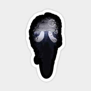 Ghost face landscape Magnet