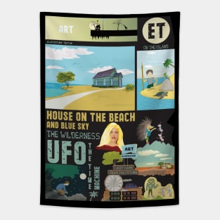 Art, house on the beach Tapestry