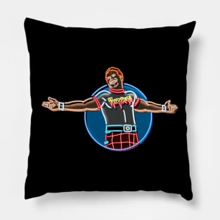 Roddy piper neon bg Pillow