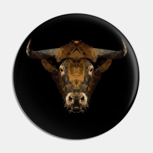 Oxen Polygon Cattle Bulls Geometric Gift Pin