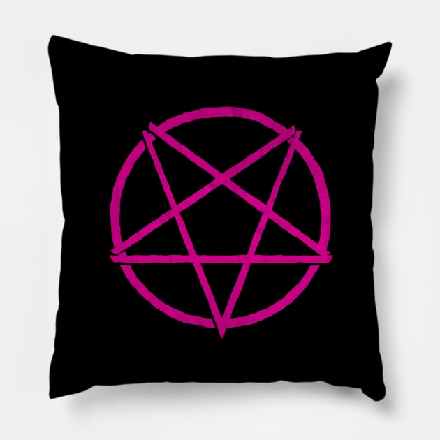 Hot Pink Satanic Pentagram | Hail Satan Pillow by WearSatan