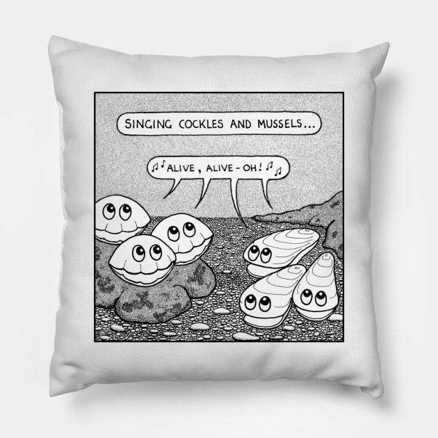 Singing shellfish... Pillow by stevet3214