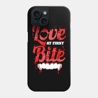 Love At First Bite Vampire Fangs Blood Halloween Phone Case