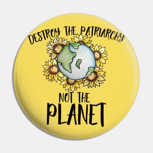 Destroy the patriarchy not the planet Pin