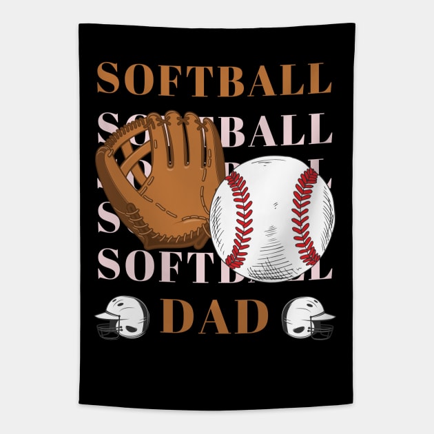 My Favorite Softball Player Calls Me Dad Gift for Softball Father daddy Tapestry by BoogieCreates