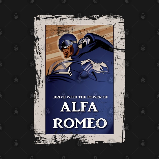 Alfa Romeo Vintage Poster Distressed type 2 by fmDisegno