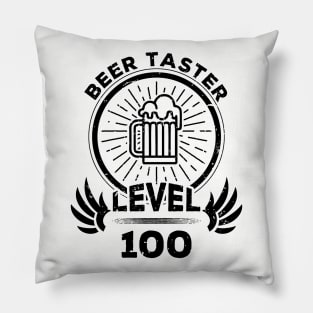 Level 100 Beer Taster Beer Fan Gift Pillow