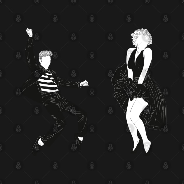 Elvis and Marilyn B&W by Vector-Market