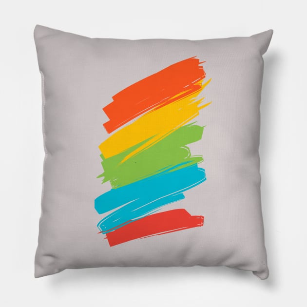 Colorfull Paint brush Pillow by ByuDesign15