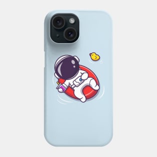 Cute Astronaut Summer Floating On Beach With Balloon Phone Case