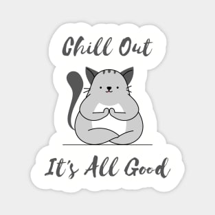 Funny Cat Meditating Magnet