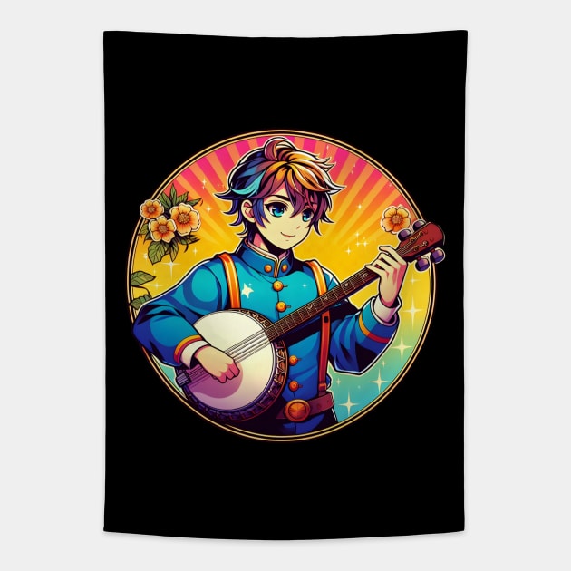 Banjo Anime boy Tapestry by Japanese Fever