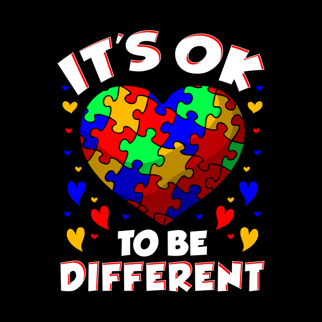 It's OK To Be Different Autism Awareness Heart by theperfectpresents