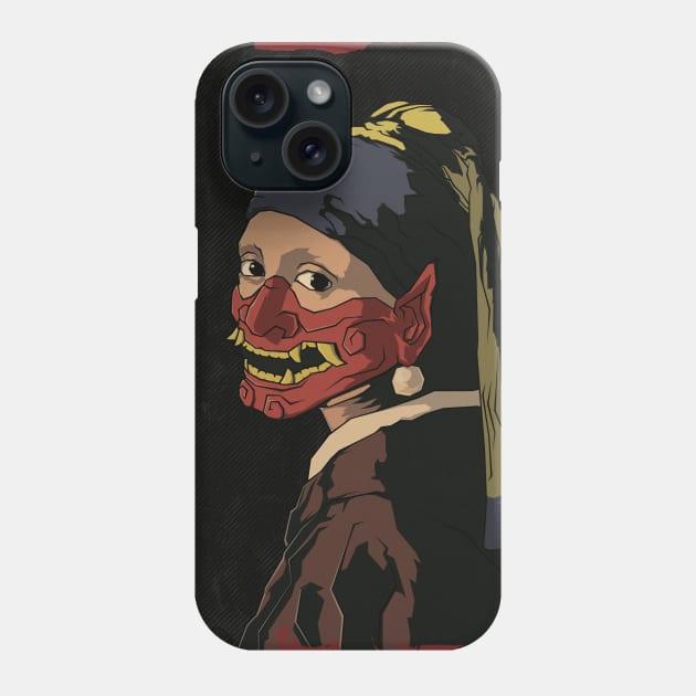 Kunoichi Girl with a Pearl Ear Ring Phone Case by MythoCulture