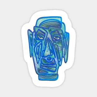 Abstract Face #8 - blue version Magnet