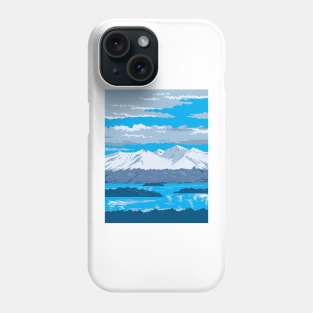 Chigmit Mountains in Lake Clark National Park in Alaska WPA Poster Art Phone Case