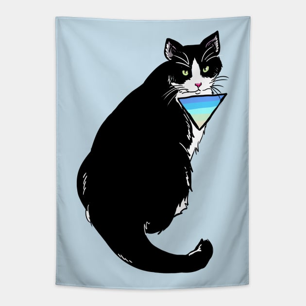 Prismatic Cat Tapestry by ckrickett