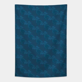 Blue Floral Pattern Tapestry