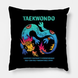 Taekwondo Martial Arts Design with Chinese Dragon Kids Men Women Pillow