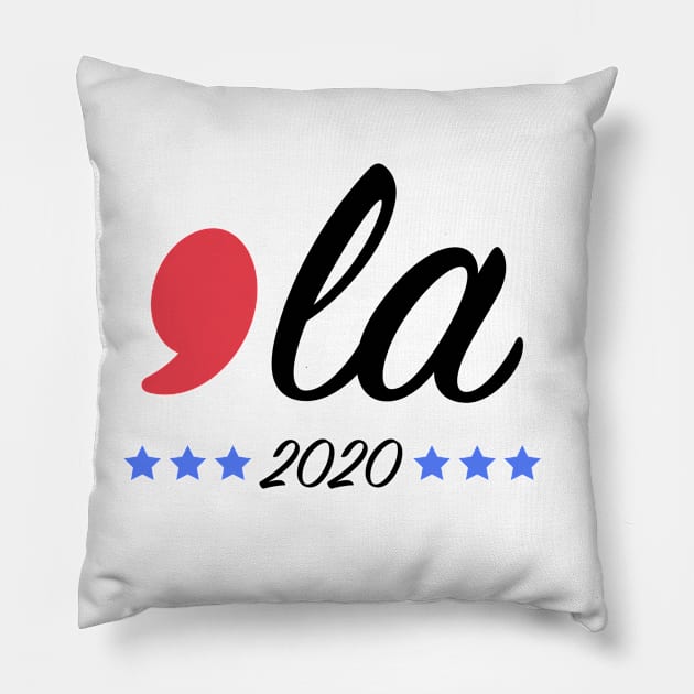 Funny Kamala Harris Comma La 2020 Pillow by designs4up