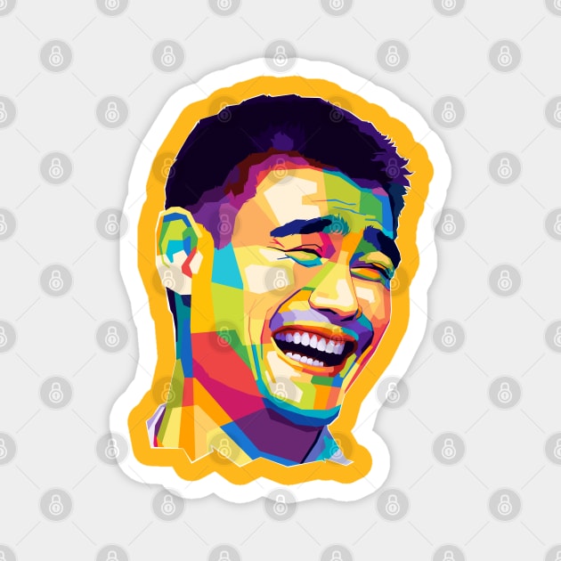laughing Yao Ming Meme Pop Art Magnet by SiksisArt