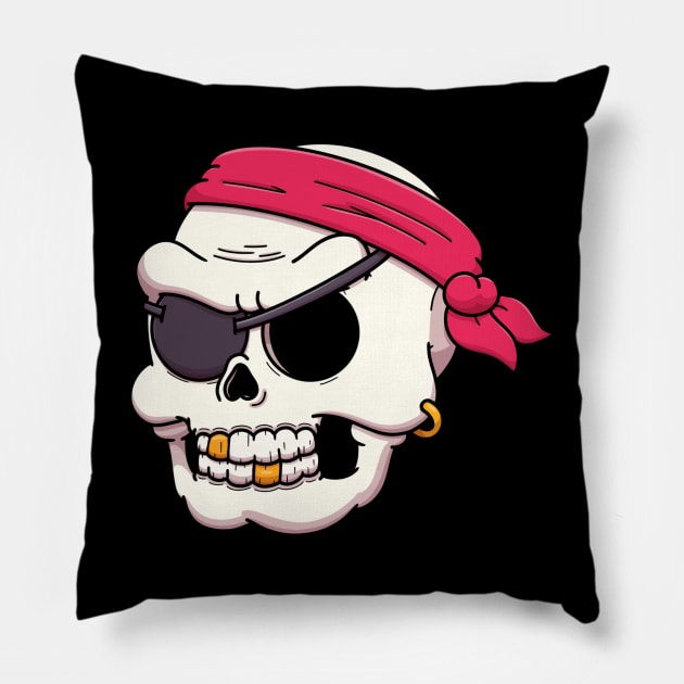 Pirate Skull Pillow by TheMaskedTooner