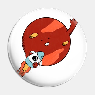 Rocket orbiting the planet Pin