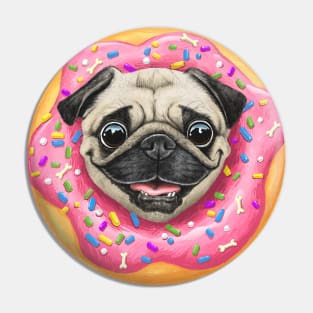 Pug in a donut Pin
