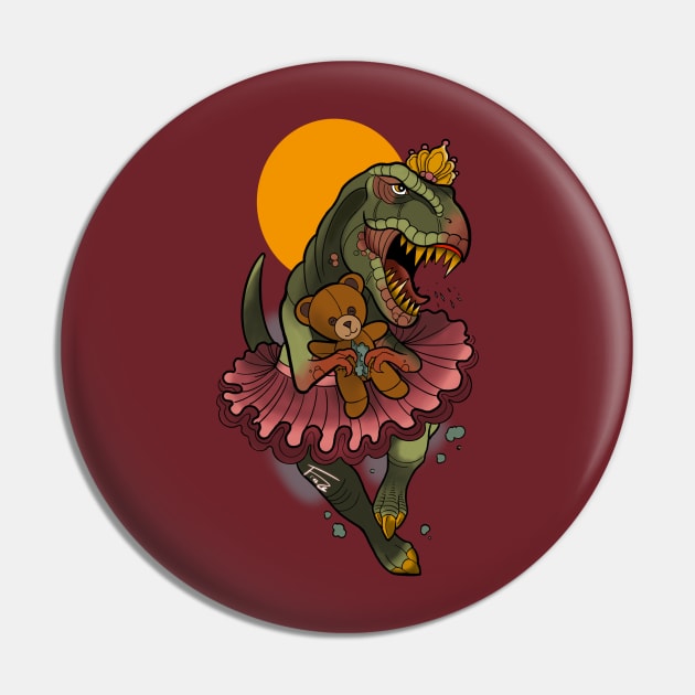 Pretty Princess T-Rex Pin by freezethecomedian