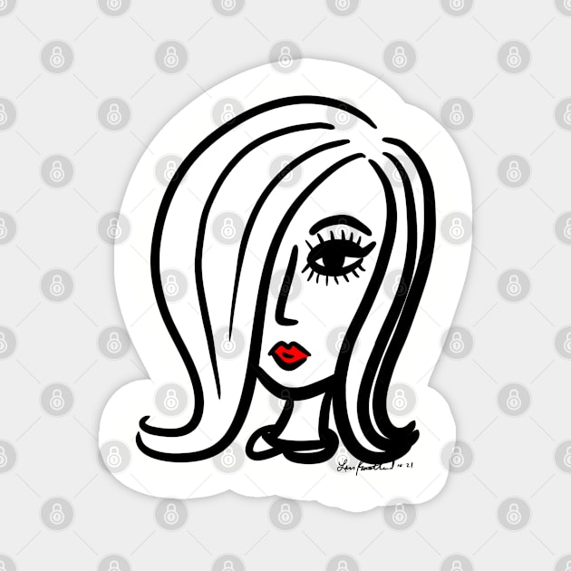 Red Lips Series 2 Magnet by loeye