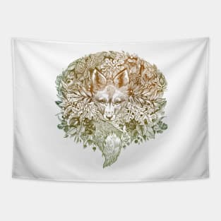 Autumn orange hiding fox Tapestry