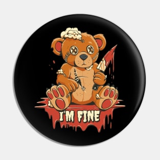 Creepy Teddy Bear Pin