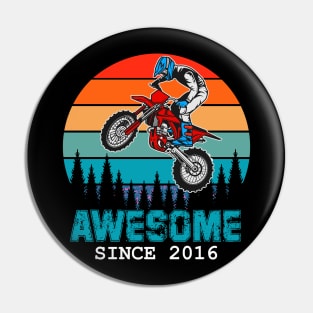 Awesome Since 2016 3rd Years Old dirt bike tee Pin