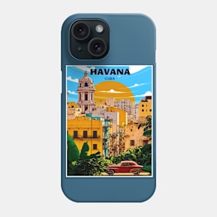 Havana Cuba Vintage Travel and Tourism Advertising Print Phone Case