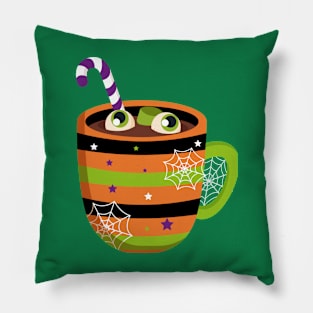 Haloloween Mug Scary T-shirt Pillow